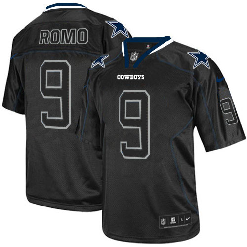 Men's Elite Tony Romo Nike Jersey Lights Out Black - #9 NFL Dallas Cowboys